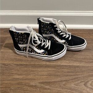 Vans Kids Black and White Floral High-Tops